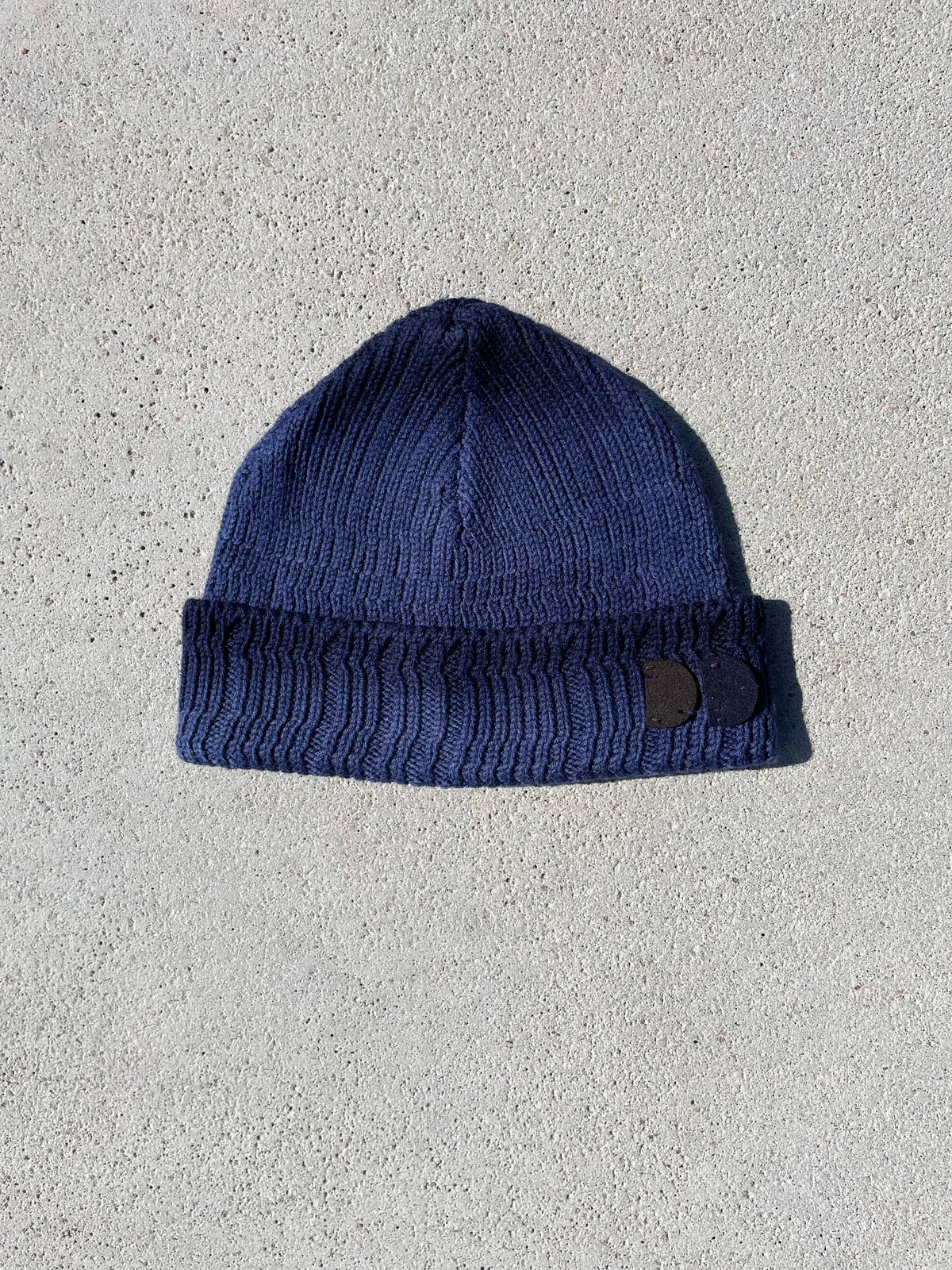 Asymmetrical ribbed beanie - Deep Dye Navy