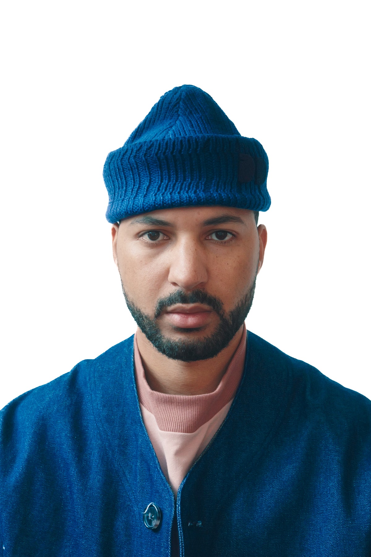Asymmetrical ribbed beanie - Deep Dye Navy