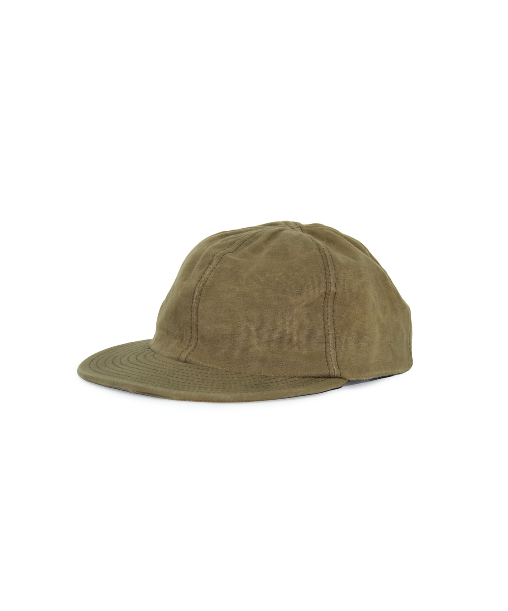 Waxed Cotton Canvas Baseball Cap - Dark Army