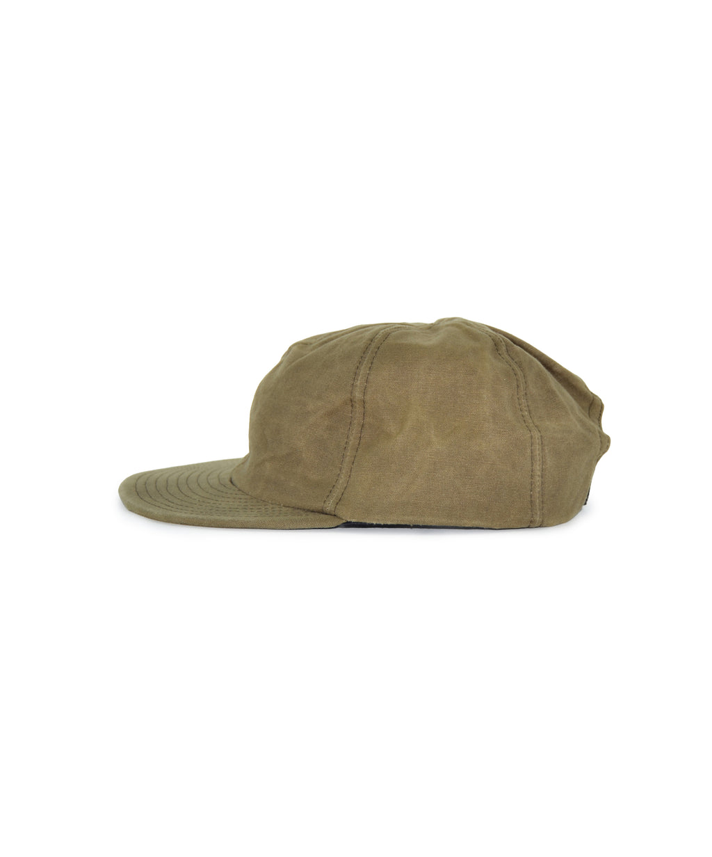 Waxed Cotton Canvas Baseball Cap - Dark Army