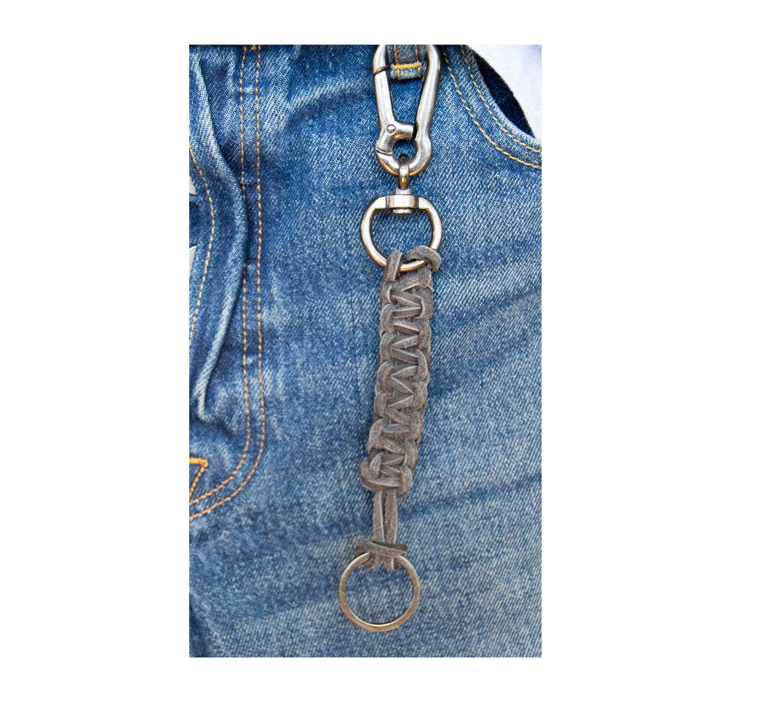 Porte-Clé en Cuir Tressé