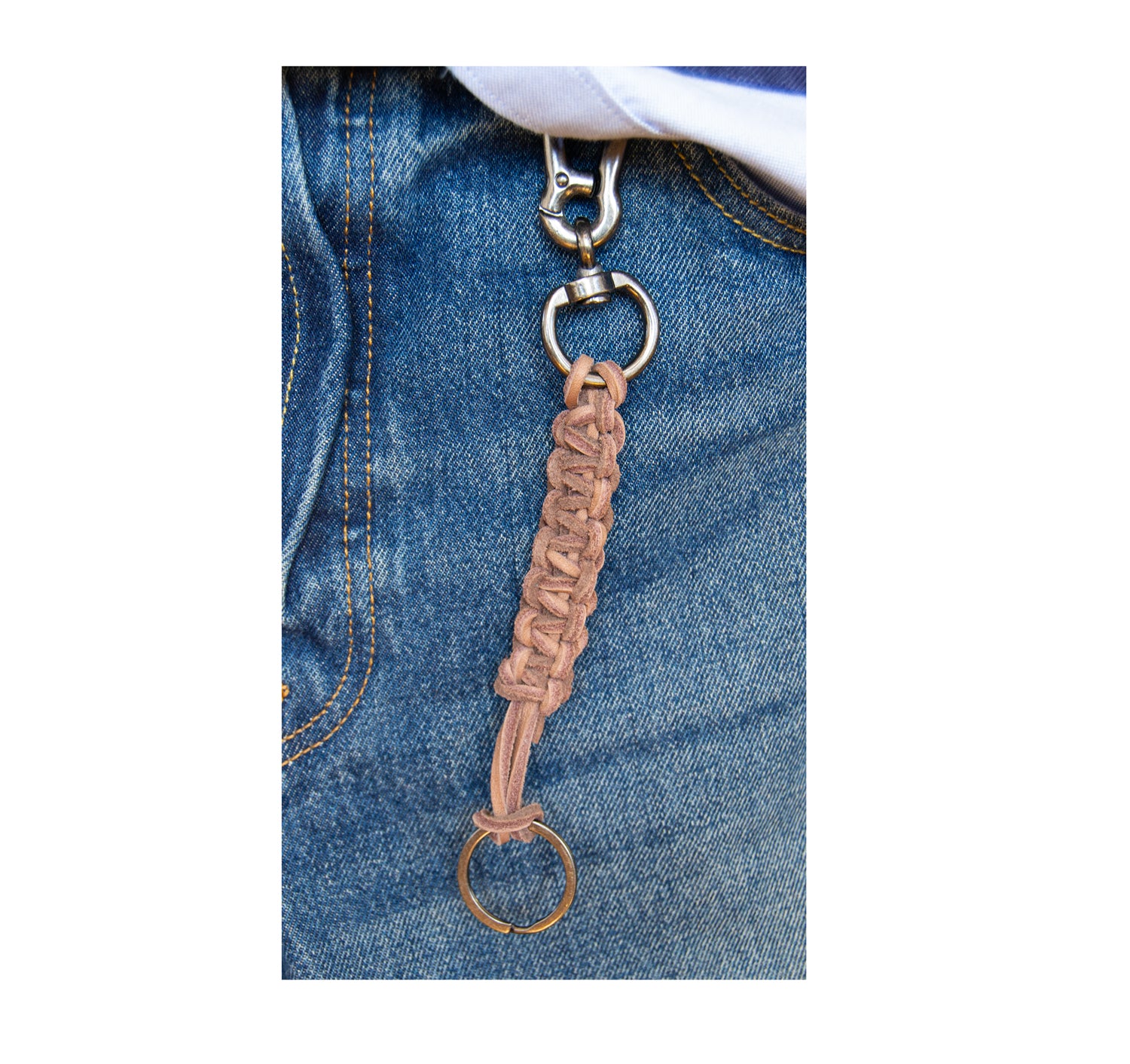 Porte-Clé en Cuir Tressé