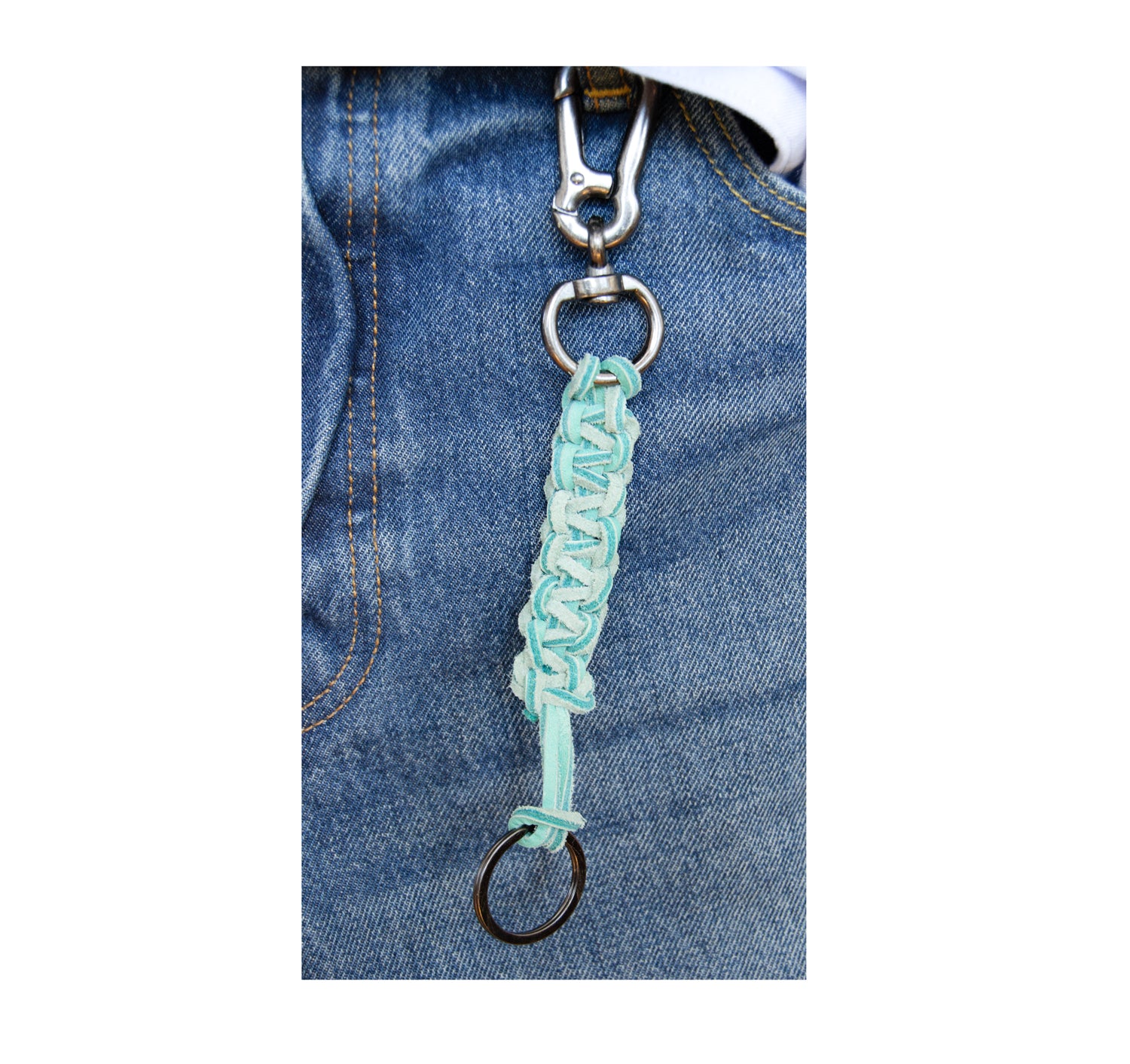 Porte-Clé en Cuir Tressé