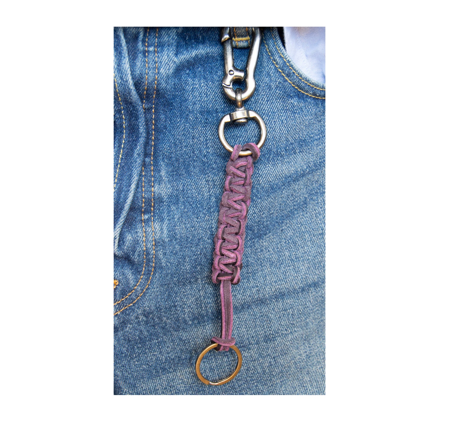 Porte-Clé en Cuir Tressé